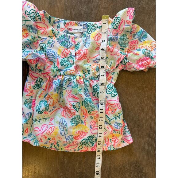 PEPPERMINT Tropical Print Top Shirt Girls size 6-7 years - Picture 5 of 5